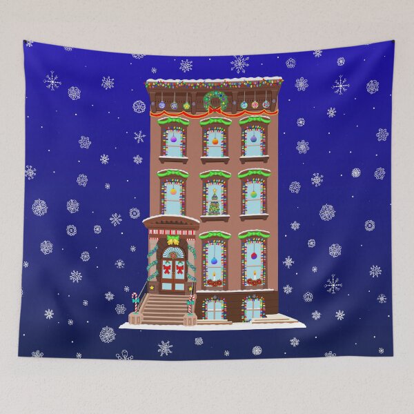 Item preview, Christmas Decorated Brooklyn Brownstone designed and sold by Deborah Camp.