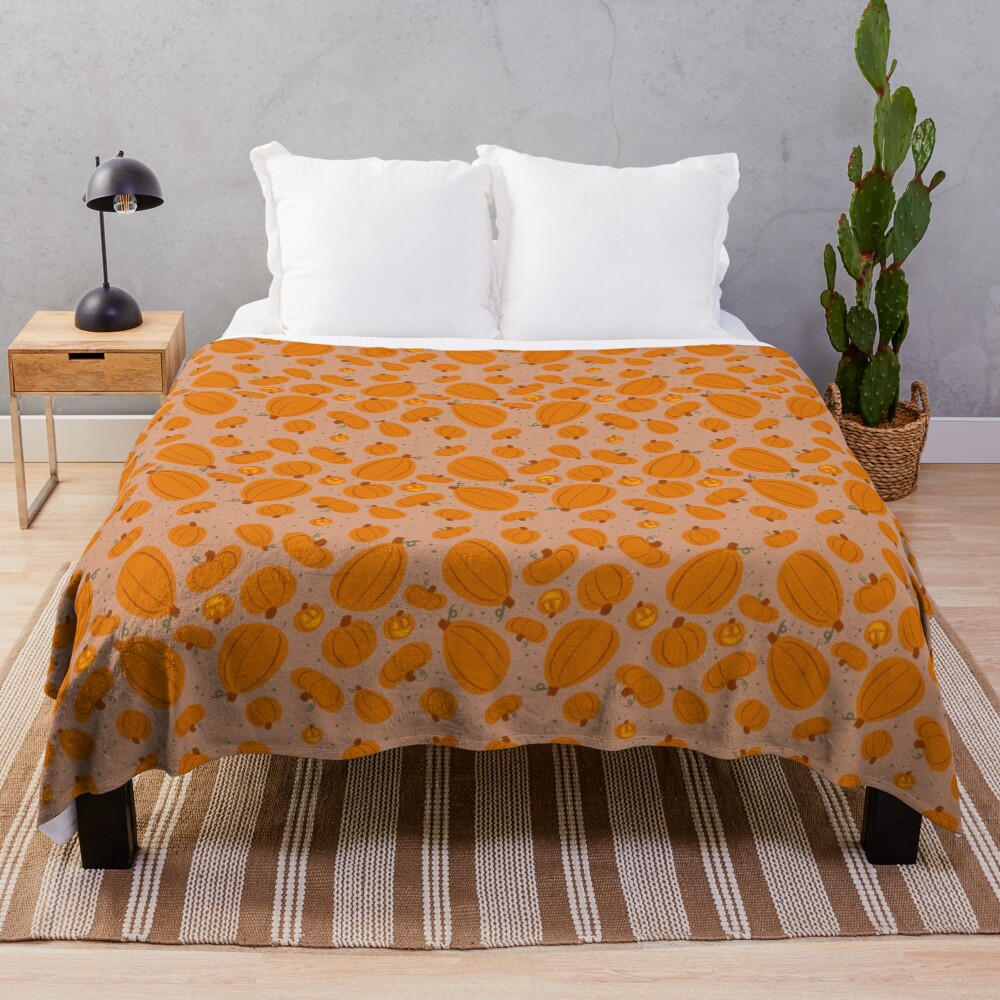 Falling for Autumn-Pumpkin Pattern Throw Blanket