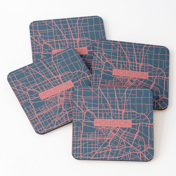 Item preview, Houston Street Map Pink and Blue designed and sold by HelloGentry.