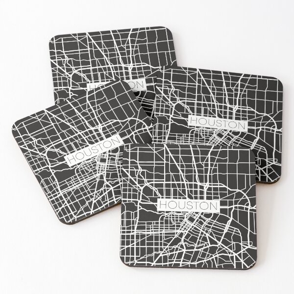 Item preview, Houston Street Map White and Black designed and sold by HelloGentry.