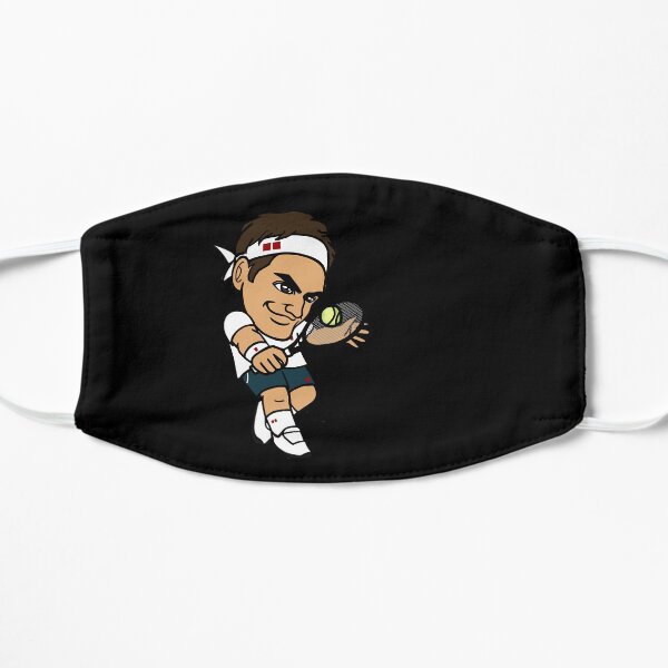 Masque Roger Federer - Fond noir Masque sans plis