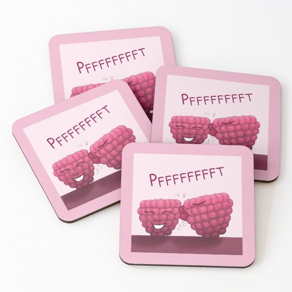 Item preview, Raspberry Kiss, funny cartoon characters with pink background designed and sold by Crystal Raymond.