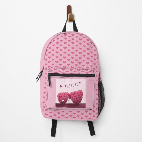 Item preview, Raspberry Kiss, funny cartoon characters with pink background designed and sold by Crystal Raymond.
