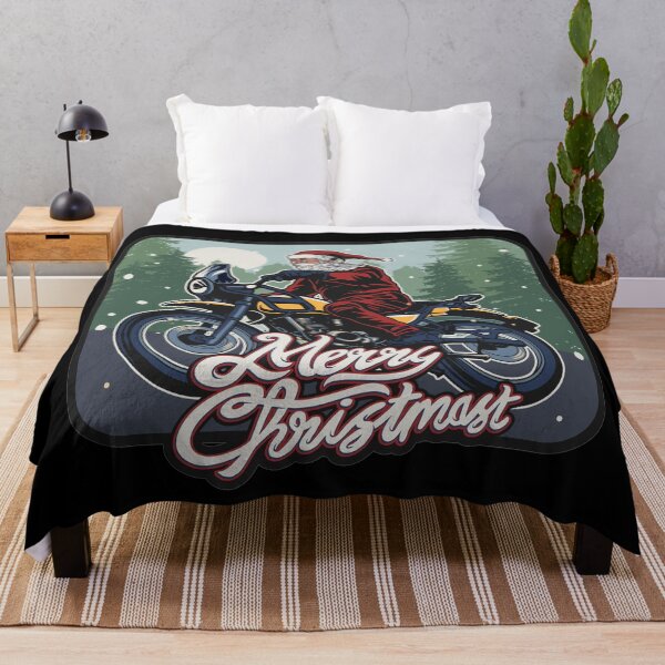 Item preview, Ride Santa Funny Cool Badass Chrismast Santa Claus Riding Motorcycle with Vintage Pine Tree Background Gift designed and sold by MiscelChr.