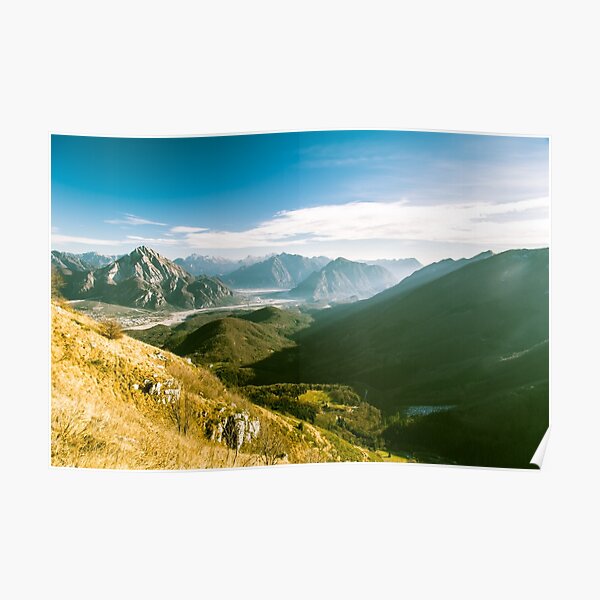 Autumn morning in the alps Poster