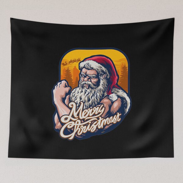 Item preview, Workout Santa Strong Badass Cool Muscle Funny Merry Christmas Santa Claus Vintage Background Gift designed and sold by MiscelChr.
