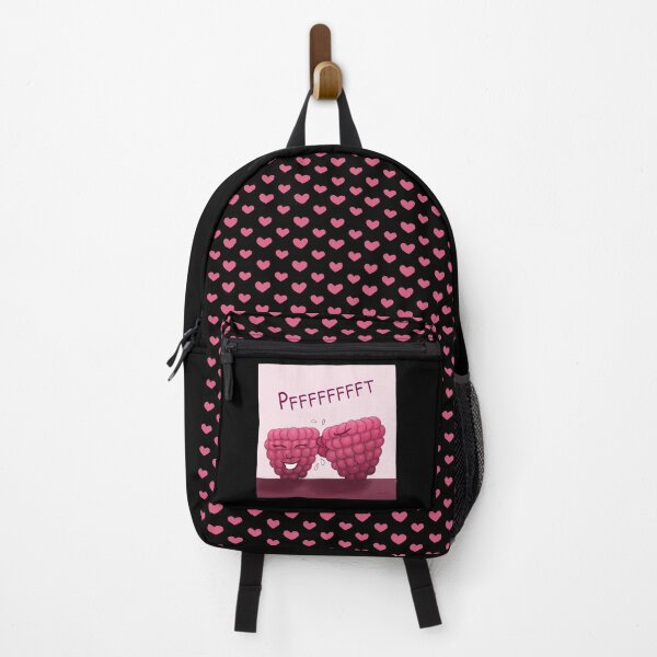 Item preview, Raspberry Kiss, funny cartoon characters with black background designed and sold by Crystal Raymond.
