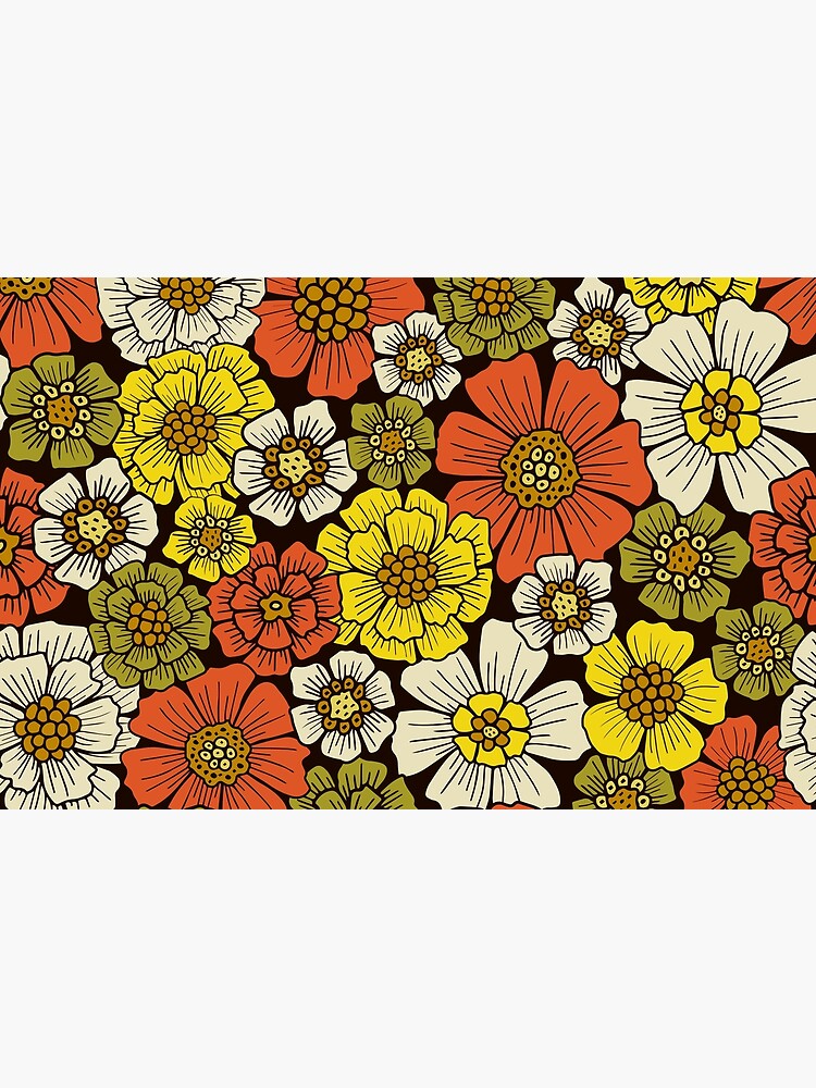 Thumbnail 4 of 4, Zipper Pouch, Retro 1960s 1970s Floral Pattern designed and sold by somecallmebeth.