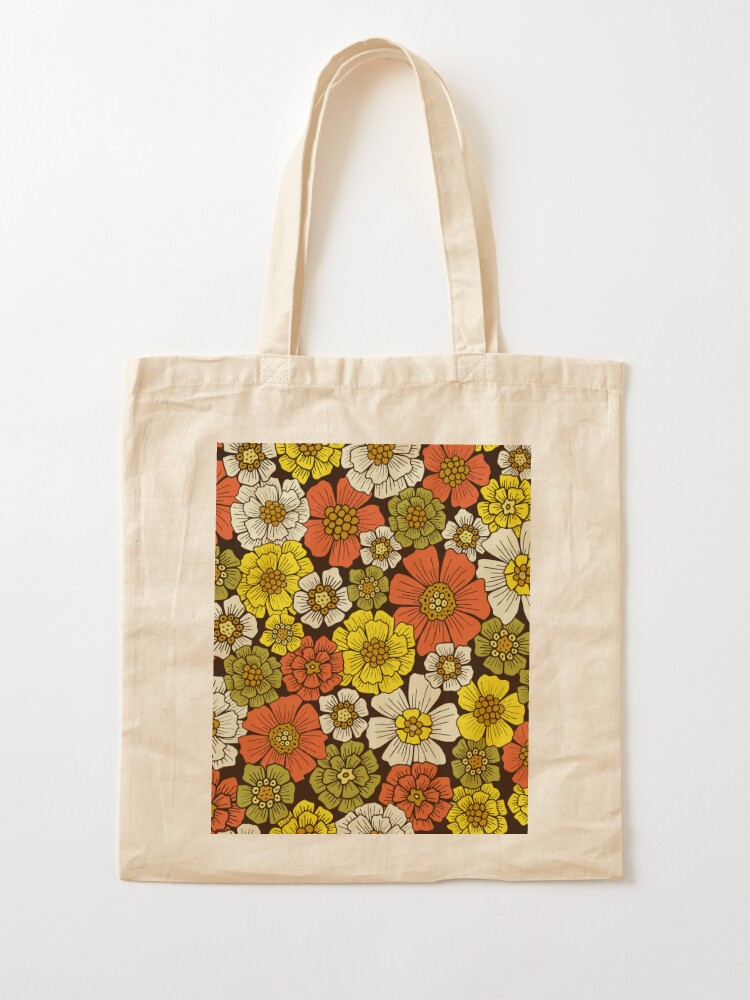 Retro 1960s 1970s Floral Pattern | Tote Bag
