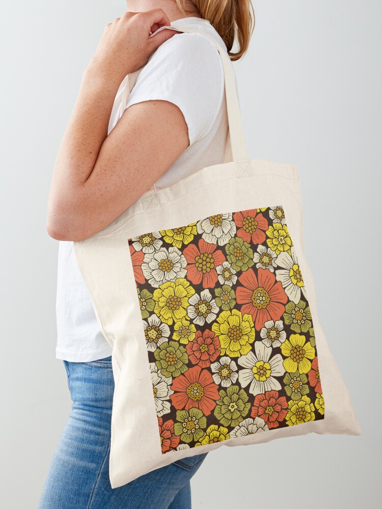 Retro 1960s 1970s Floral Pattern | Tote Bag