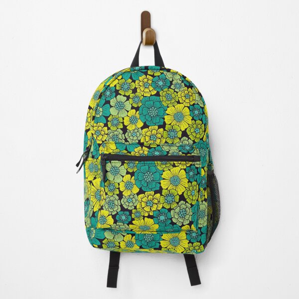 Item preview, Teal, Green & Yellow Bright Floral Pattern designed and sold by somecallmebeth.