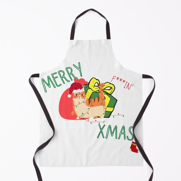 Item preview, merry effing christmas / kawaii naughty cat designed and sold by SpicyCherrys.