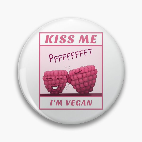 Item preview, Kiss Me I’m Vegan, funny cartoon with white background designed and sold by Crystal Raymond.