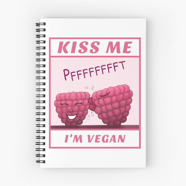 Item preview, Kiss Me I’m Vegan, funny cartoon with white background designed and sold by Crystal Raymond.