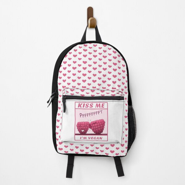 Item preview, Kiss Me I’m Vegan, funny cartoon with white background designed and sold by Crystal Raymond.