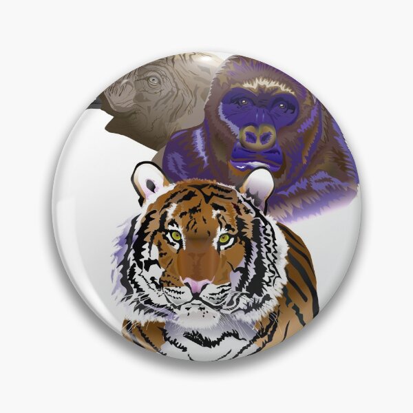 Item preview, Elephant, Tiger and Gorilla Wildlife Digital Art designed and sold by TJHstudio.