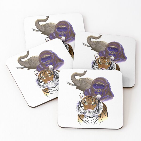 Item preview, Elephant, Tiger and Gorilla Wildlife Digital Art designed and sold by TJHstudio.