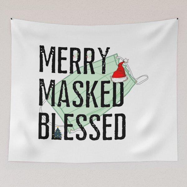Item preview, Quarantine Christmas Merry Masked & Blessed   designed and sold by Drnksuzys.
