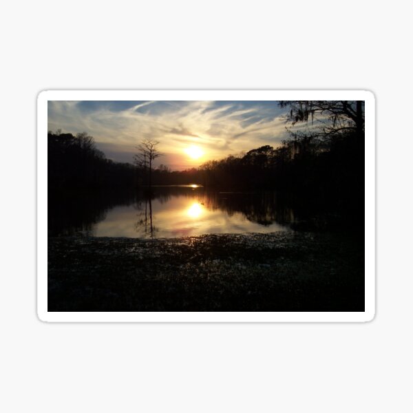Greenfield Garden, Wilmington, North Crolina glows in beautiful sunset Sticker