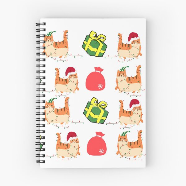 Item preview, Christmas pattern, naughty grumpy kawaii cat designed and sold by SpicyCherrys.