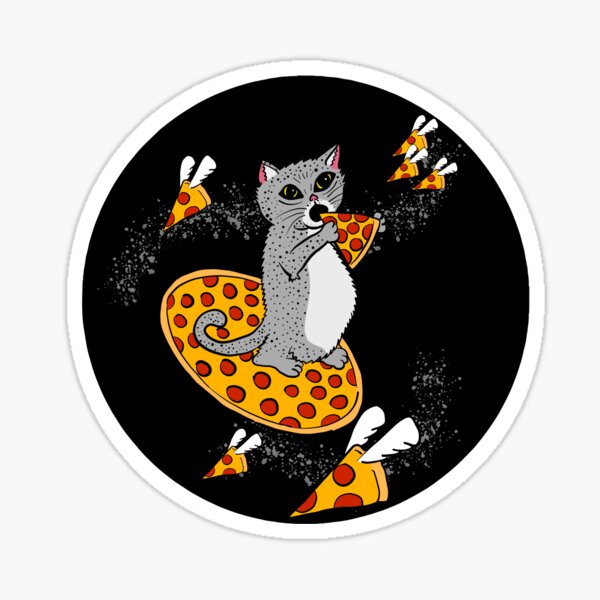 dj cat - space cat - cat pizza - cute cats oval sticker