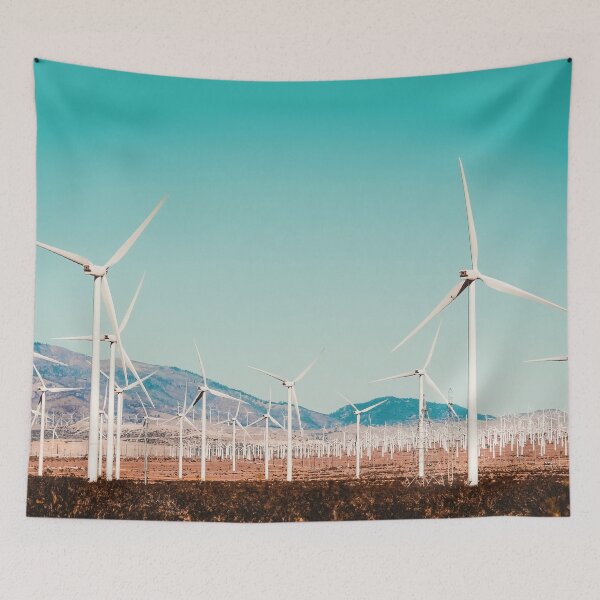 Item preview, Wind turbine with mountain background in the desert at Kern County California USA designed and sold by Mrvell.