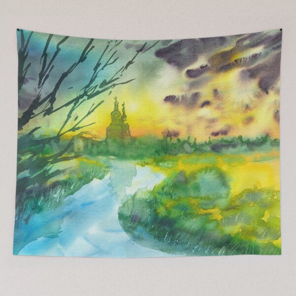 Item preview, Suzdal Russia Landscape Painting designed and sold by darrenyeoart.