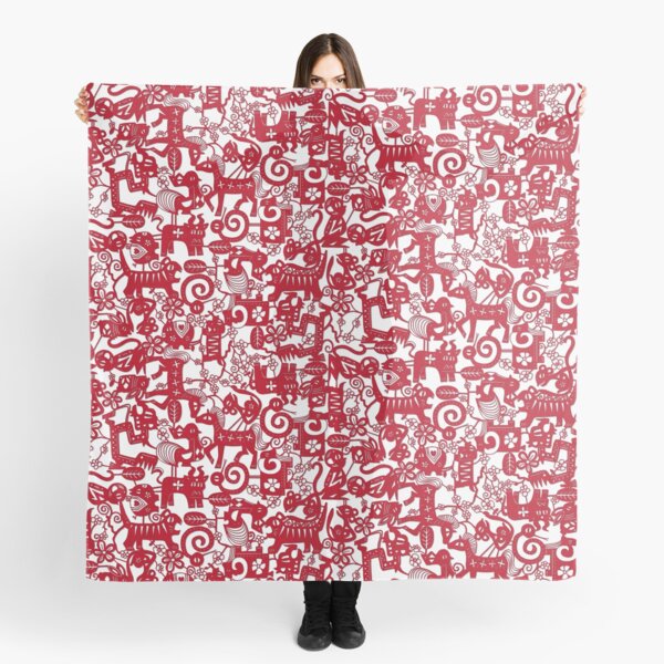 paper zodiac red Scarf