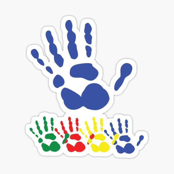 30th Anniversary Handprint Blue + 4 IamFritz.com Sticker