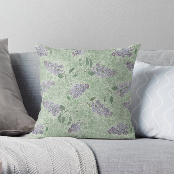 Lilac Garden Serenity Throw Pillow