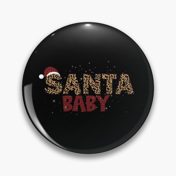 Aperçu de l'œuvre Santa Baby à imprimé léopard et à carreaux Buffalo rouge et noir créée et vendue par Jennifer Church.