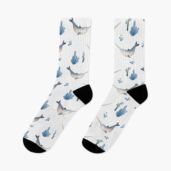 Item preview, Watercolor Narwhal Whale designed and sold by FiveDucklings.