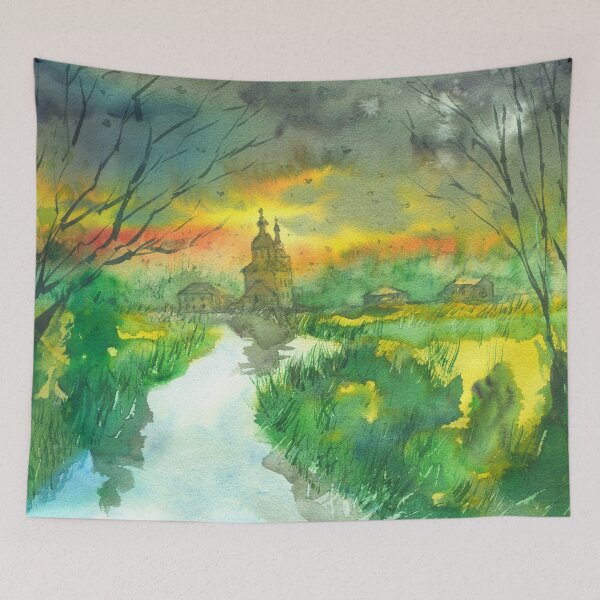 Item preview, Suzdal Russia Landscape Painting 2 designed and sold by darrenyeoart.
