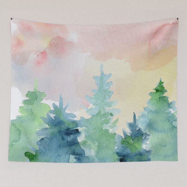 Item preview, Pine Trees under Pink Sunset designed and sold by adortopia.