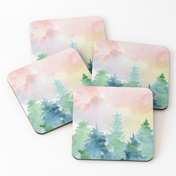 Item preview, Pine Trees under Pink Sunset designed and sold by adortopia.