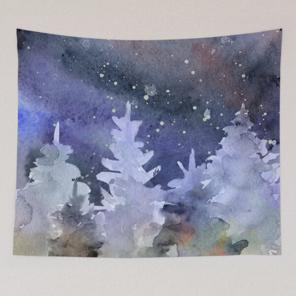 Item preview, Dark Winter Forest in Watercolor designed and sold by adortopia.