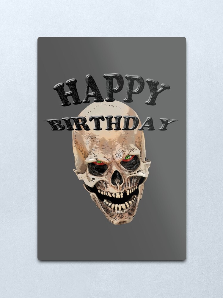 Impression Metallique Tete De Mort Anniversaire Par Astralia Redbubble