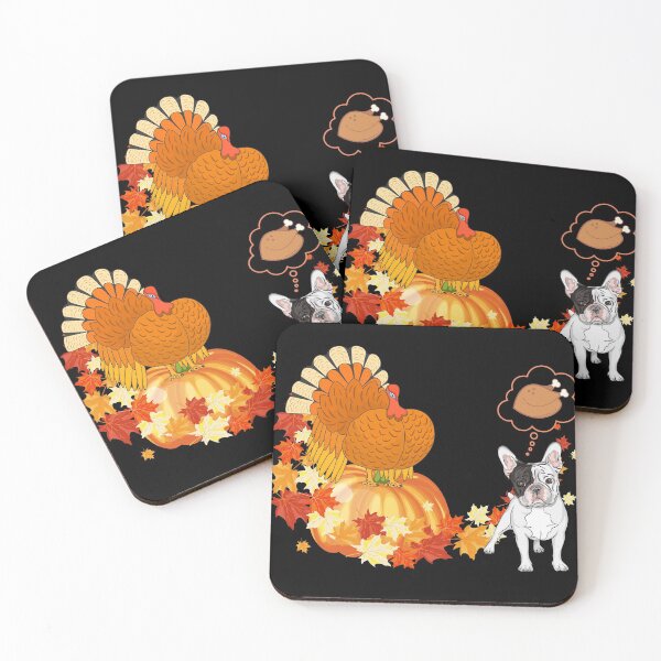 Item preview, Thanksgiving French Bulldog Frenchie Thanksgiving Turkey Black and White Frenchie designed and sold by FunShirtDesigns.