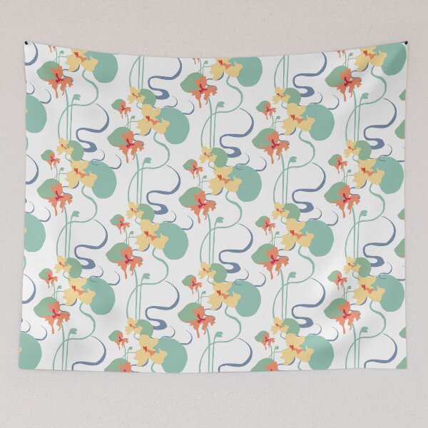 Item preview, Anya (Art Nouveau Nasturtium) - White  designed and sold by the-dinsdale.