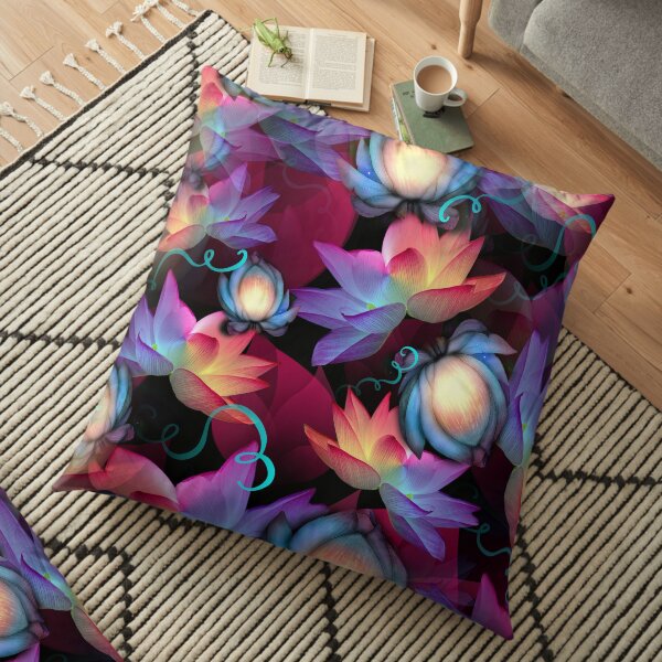 Moonlight Lotus Floor Pillow