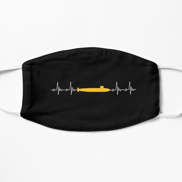 Submarine Heartbeat T Shirt, Submarine Shirt Men Women Flat Mask