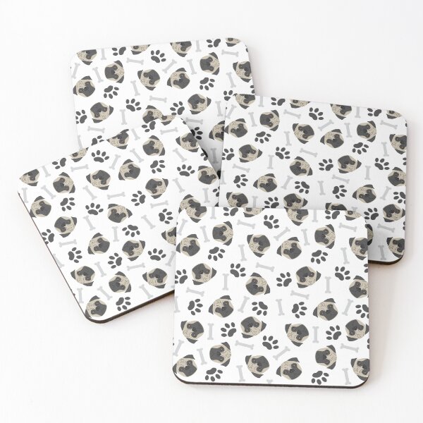 Item preview, Pug, paw and bones pattern designed and sold by sigdesign.