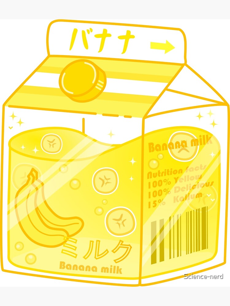 Cute Banana Milk Carton Poster For Sale By Science Nerd Redbubble