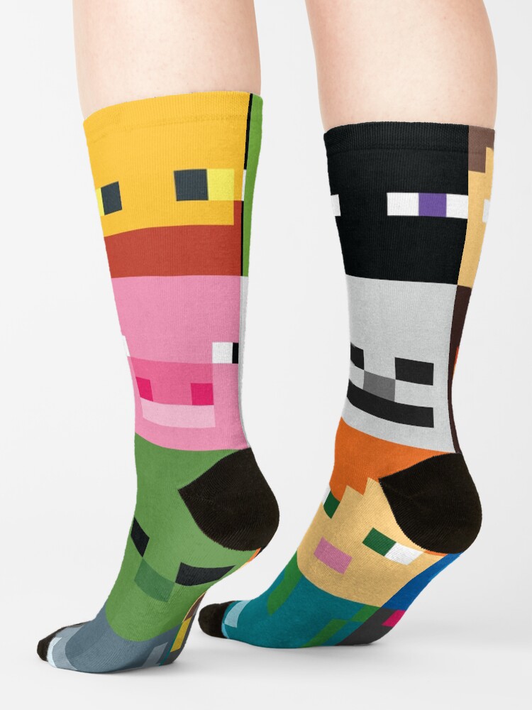 Alternate view of Minecraft Face Socks