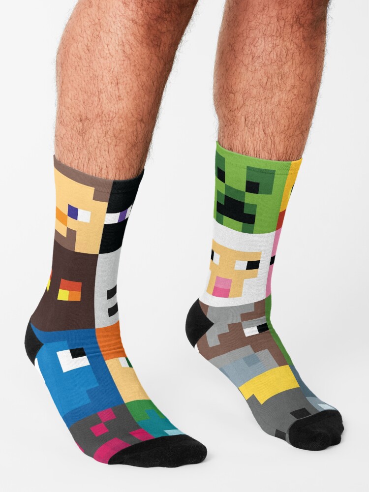 Alternate view of Minecraft Face Socks