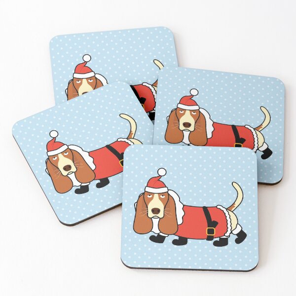 Item preview, Basset Hound Dog Christmas Santa Claus designed and sold by Lulupainting.