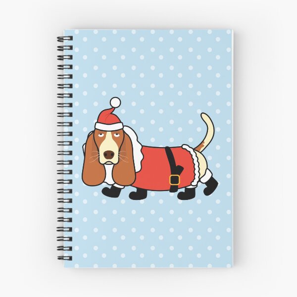 Artikelvorschau, Basset Hound Hund Weihnachten Weihnachtsmann entworfen und verkauft von Lulupainting.