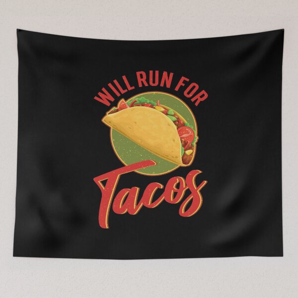 Item preview, Will Run For Tacos Funny Retro designed and sold by AnastasiaDesign.