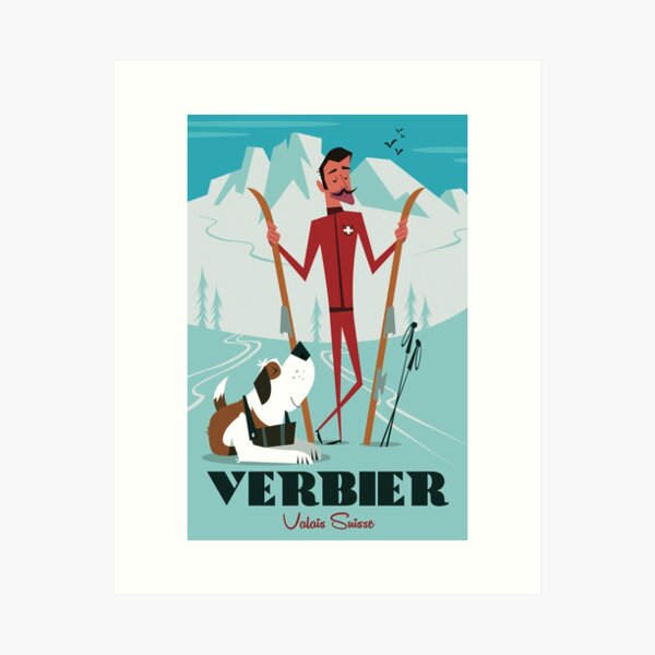 Item preview, Verbier ski poster designed and sold by GAGodel.