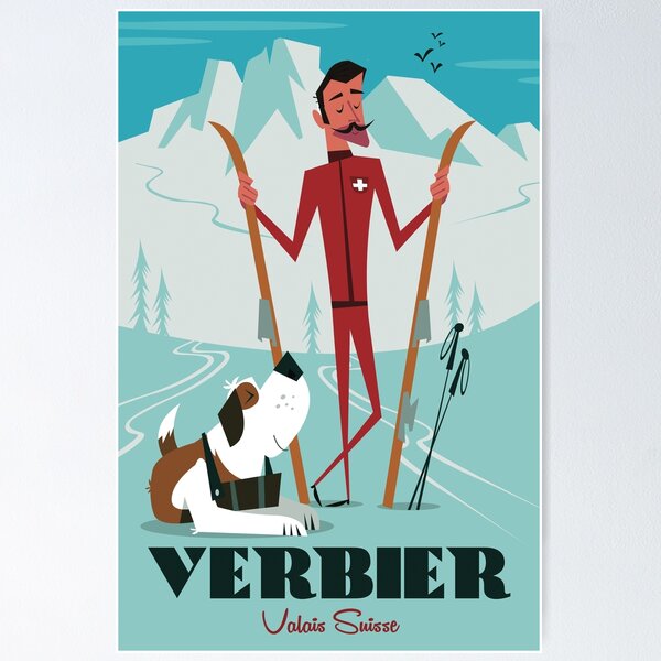 Item preview, Verbier ski poster designed and sold by GAGodel.